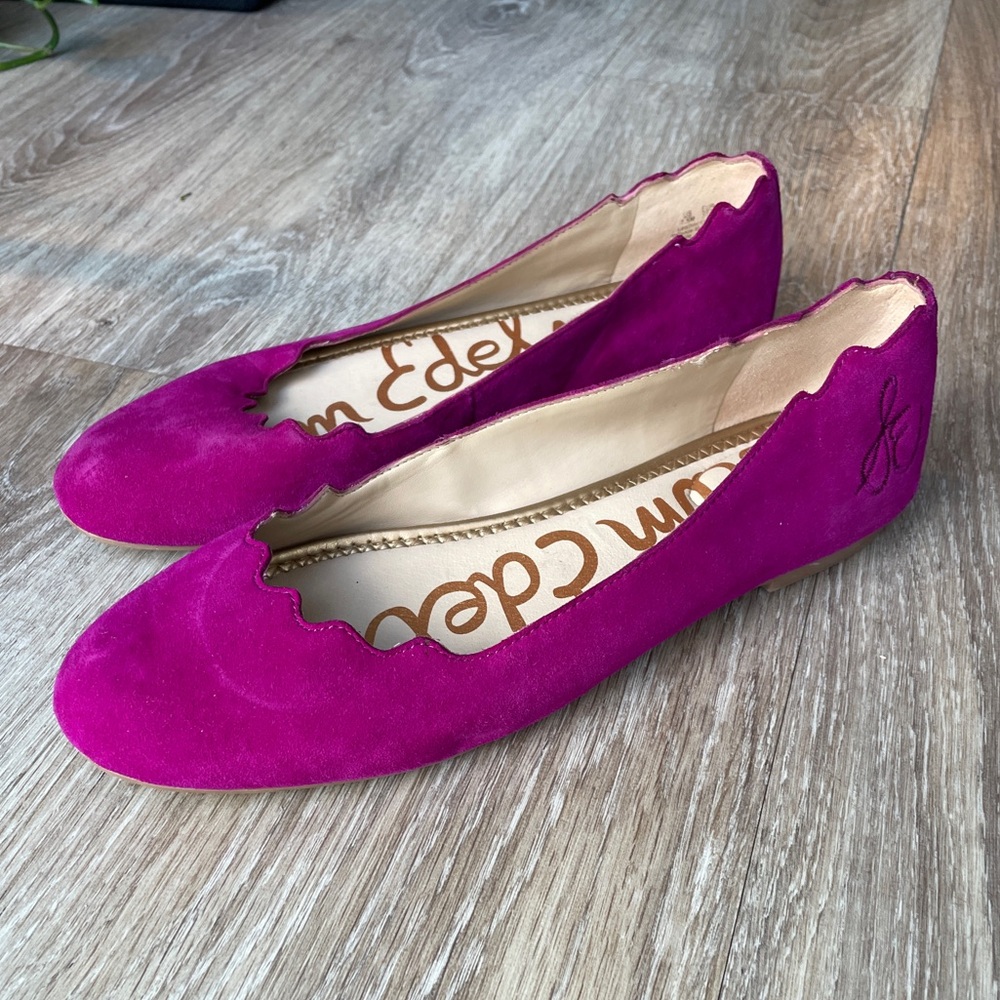 Sam Edelman Pink and Purple Flats Elegant Suede Design